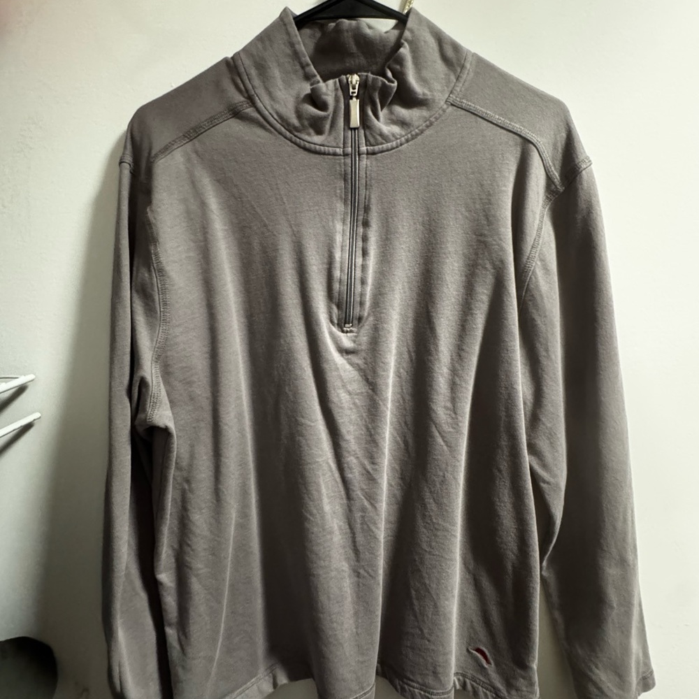 Tommy Bahama Men's Gray Half-Zip Pullover